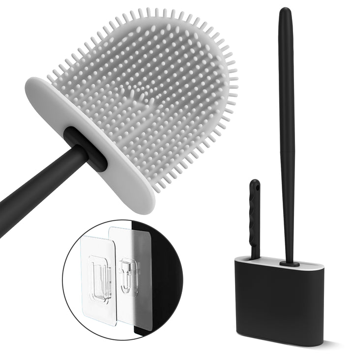 WC Borstel Toiletborstel met houder Siliconen Zwart