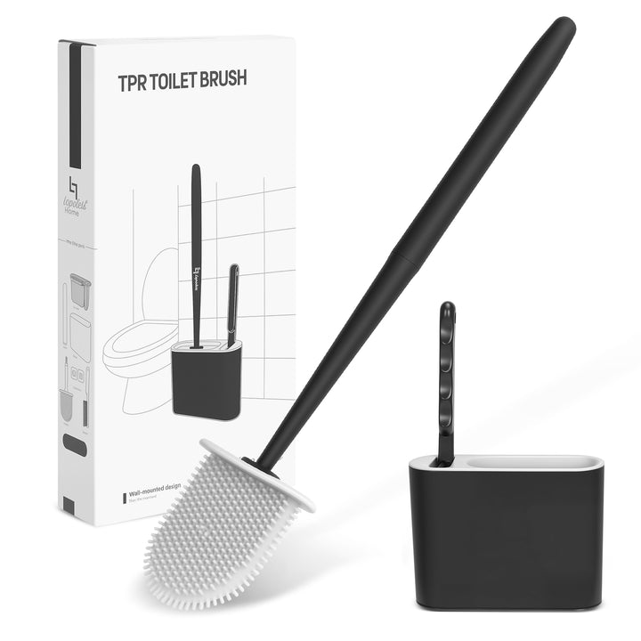 WC Borstel Toiletborstel met houder Siliconen Zwart