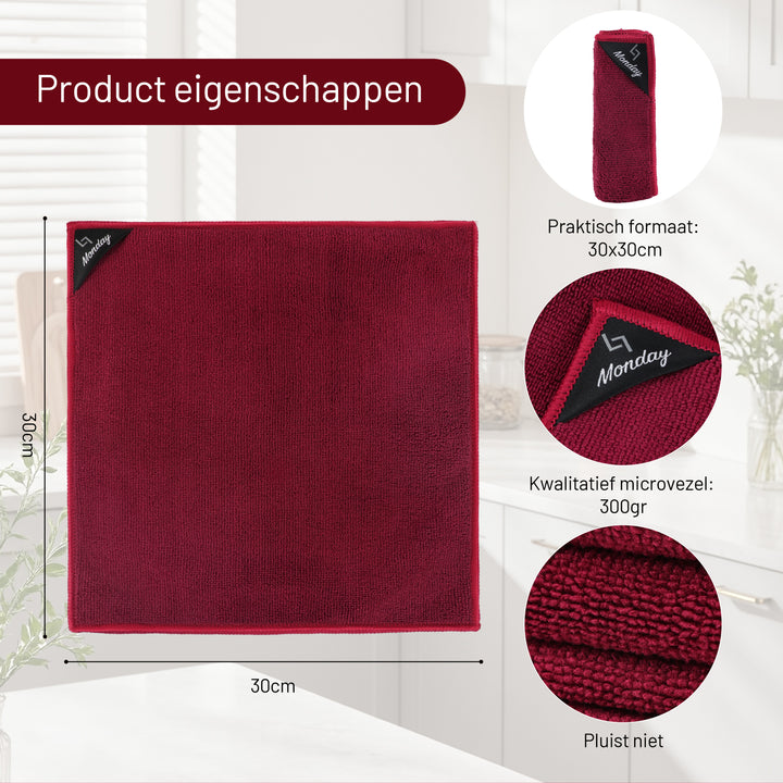 Microvezeldoekjes 7 stuks Rood