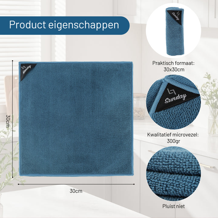 Microvezeldoekjes 7 stuks Blauw