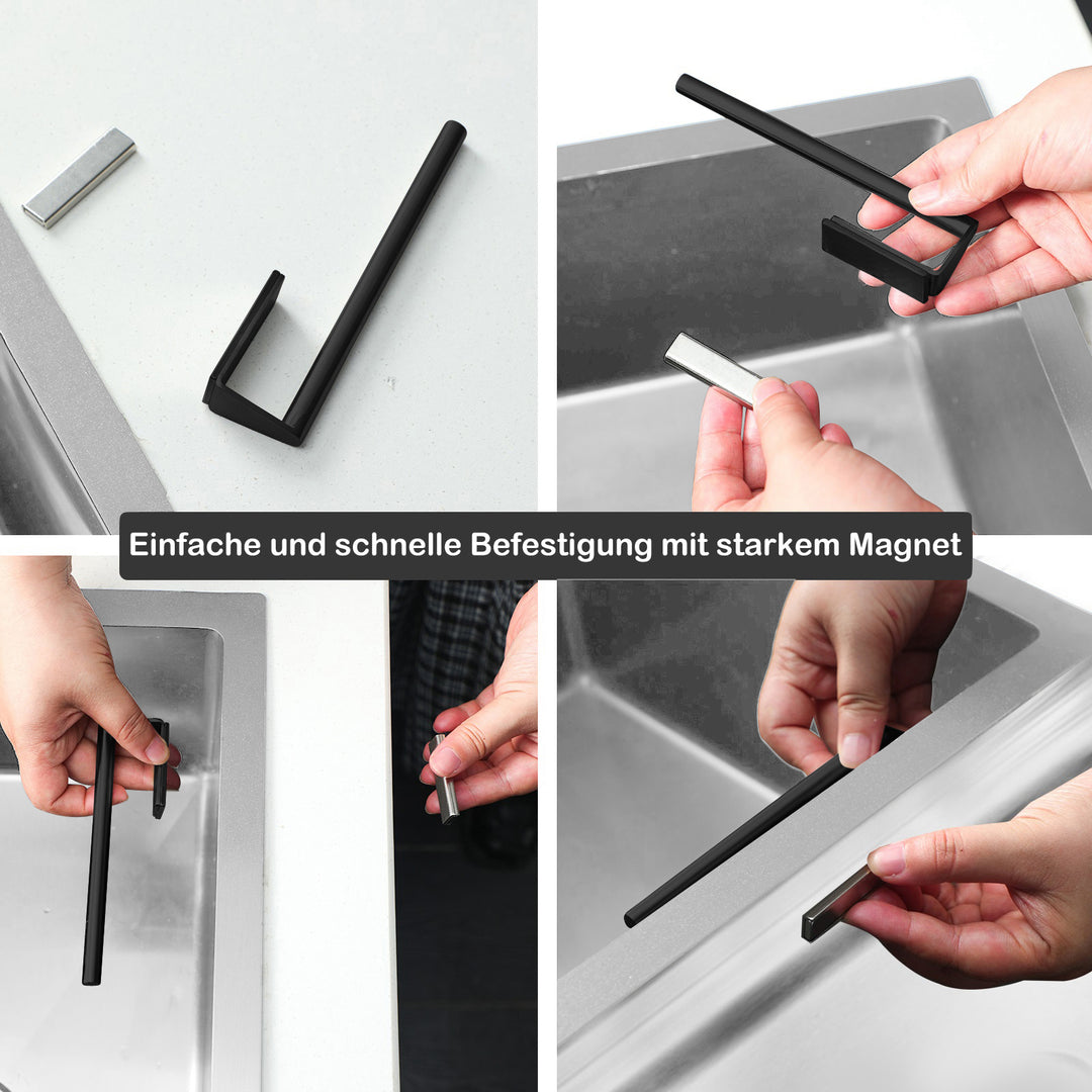 Magnetischer Spültuchhalter für Spülbecken Edelstahl Schwartz