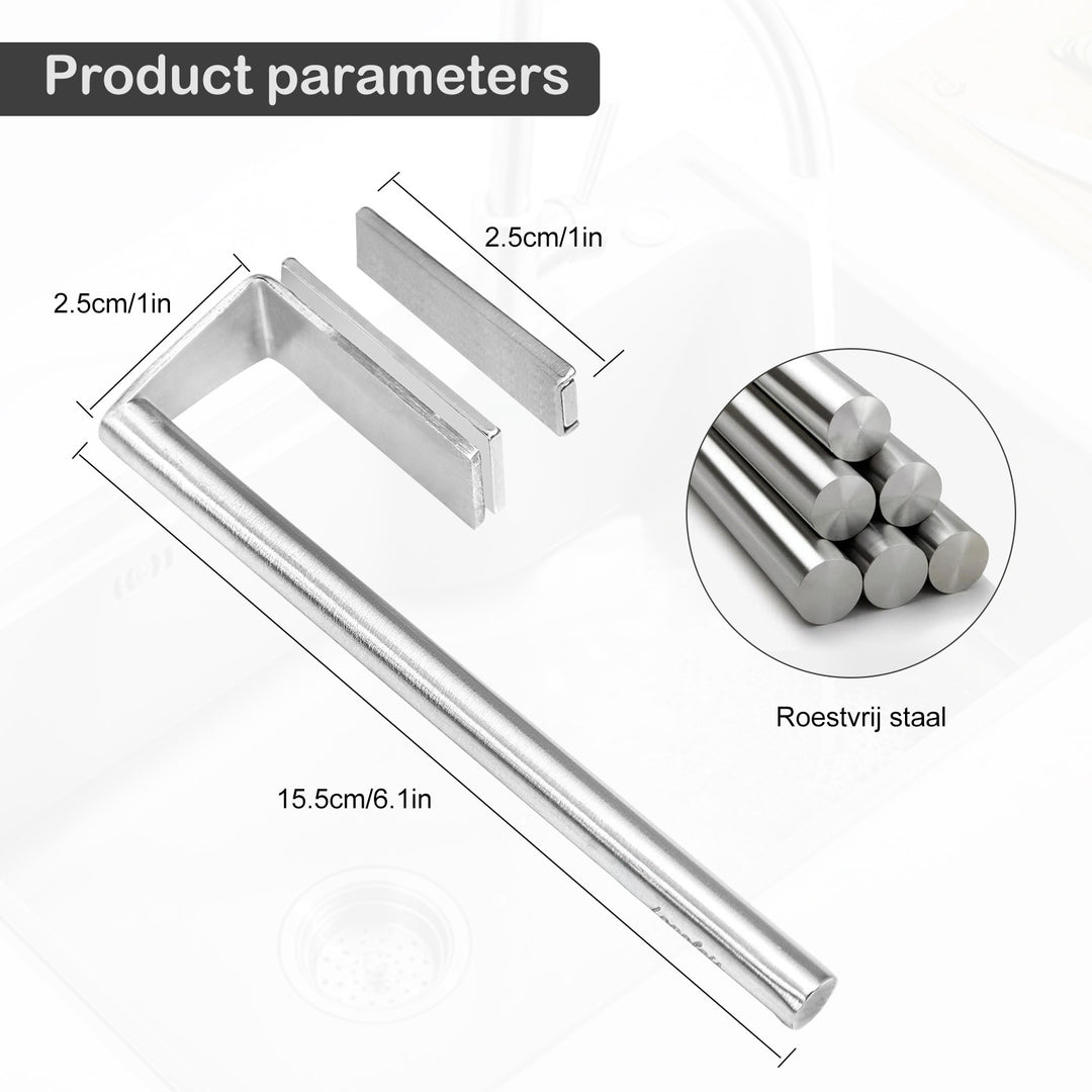 Vaatdoekhouder Magnetisch RVS - Zilver